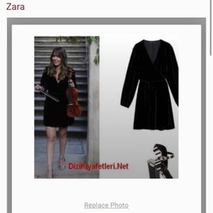 Zara black velvet dress